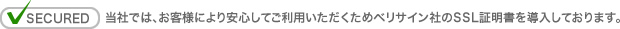 当社では、お客様により安心してご利用いただくためベリサイン社のSSL証明書を導入しております。